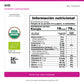 Tabla nutricional y certificaciones vigentes de She: porción de 6,4 g y 30 porciones por envase